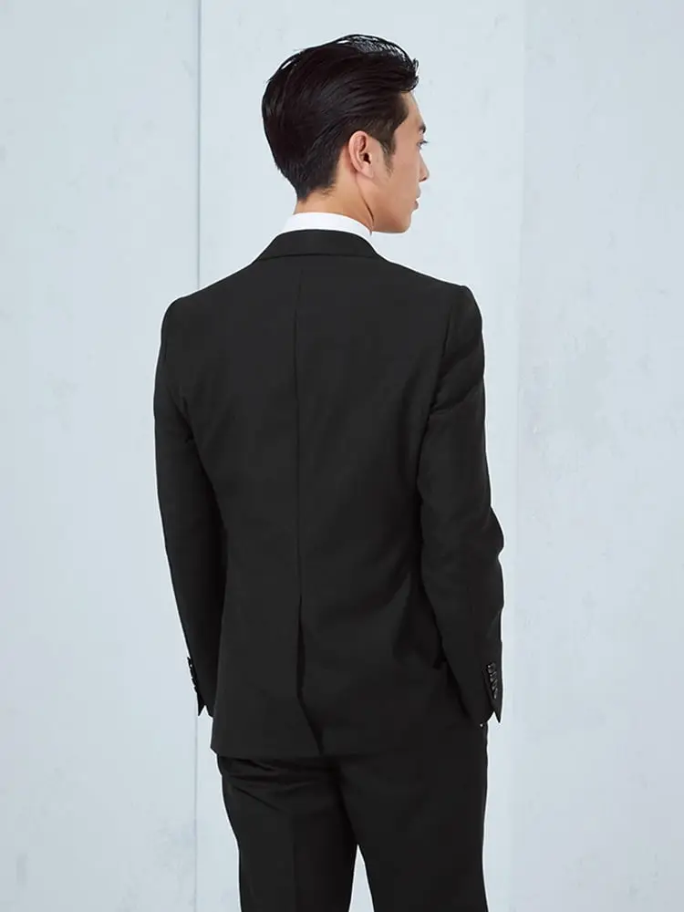  スーツ ノータック スーツ 背抜き仕立て スーツ ブラック