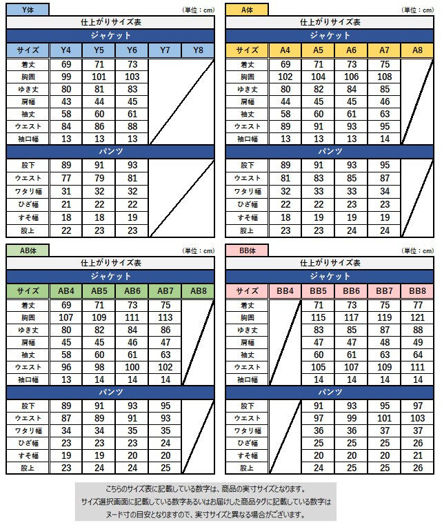 サイズチャート