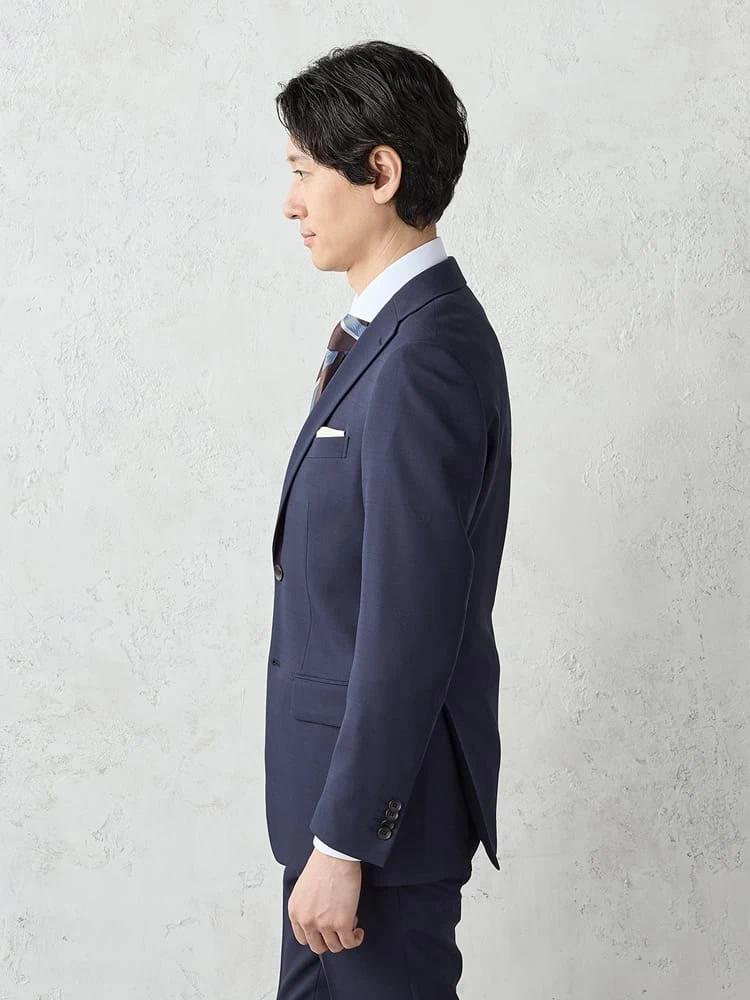 PSFA【美品】 洗濯機で洗える トラベル ダブル ネイビー チェック スーツ 上下洗える】2釦スーツ【クラシコ】チェック ネイビー | P.S.FA公式通販