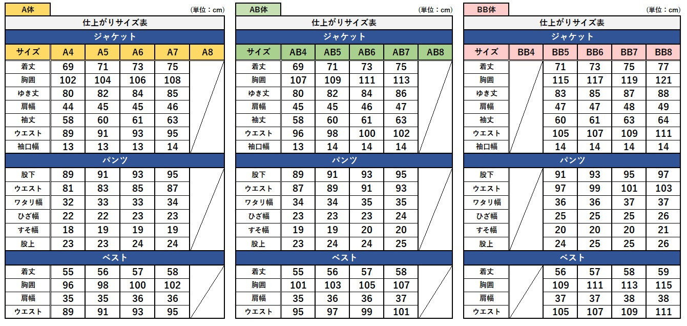 サイズチャート