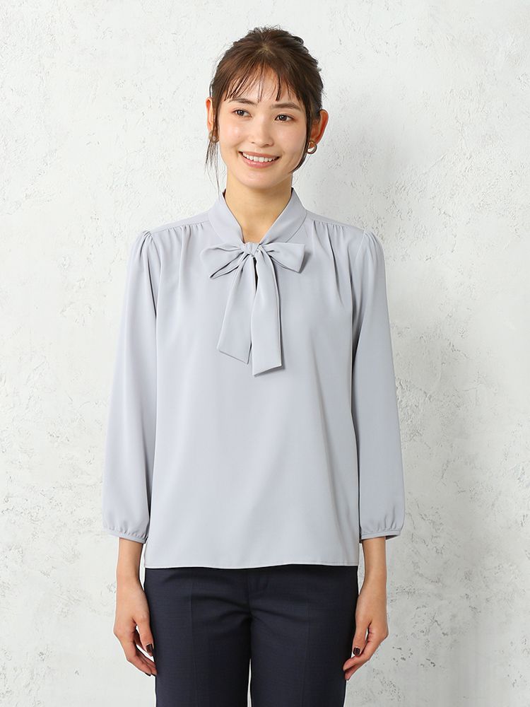  ライト グレー ピンク ブラウス ブラウス オフィス