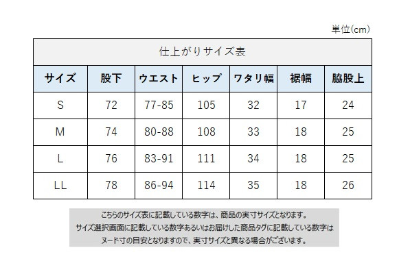 サイズチャート