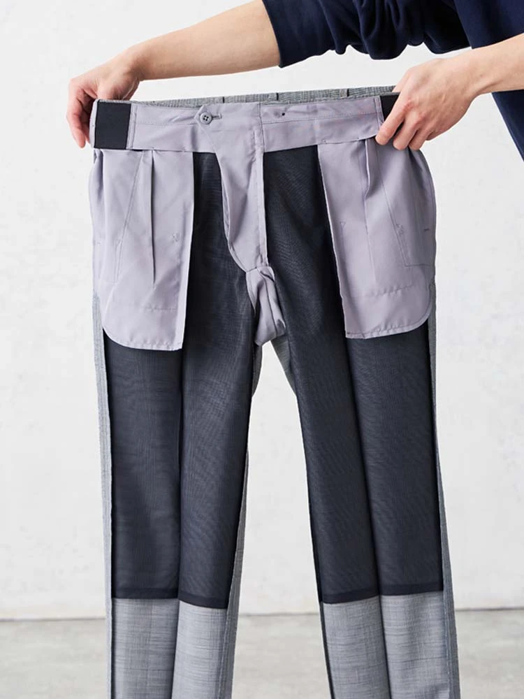  パンツ ストレッチ パンツ 洗える パンツ ネイビー