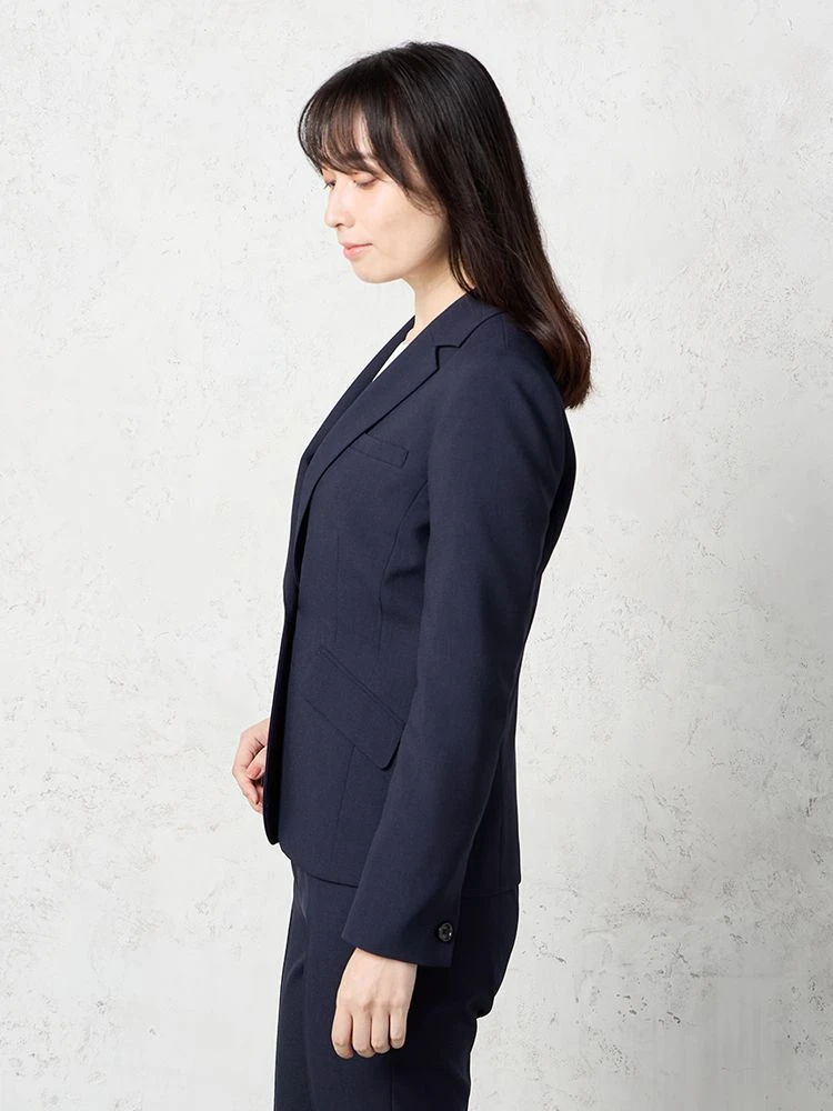  洗える ストレッチ オールシーズン ネイビー ジャケット ストレッチ