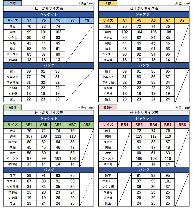 サイズチャート