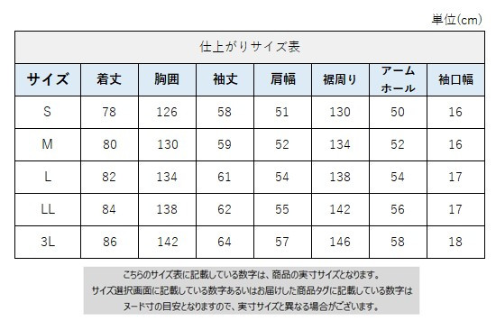 サイズチャート