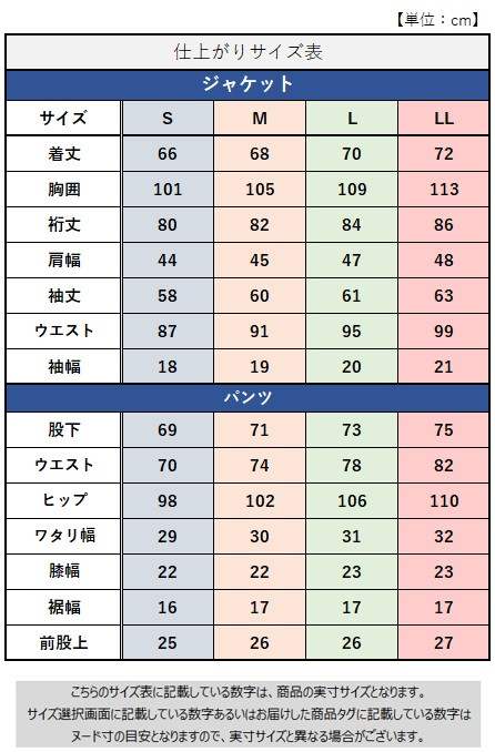 サイズチャート