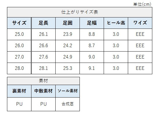 サイズチャート
