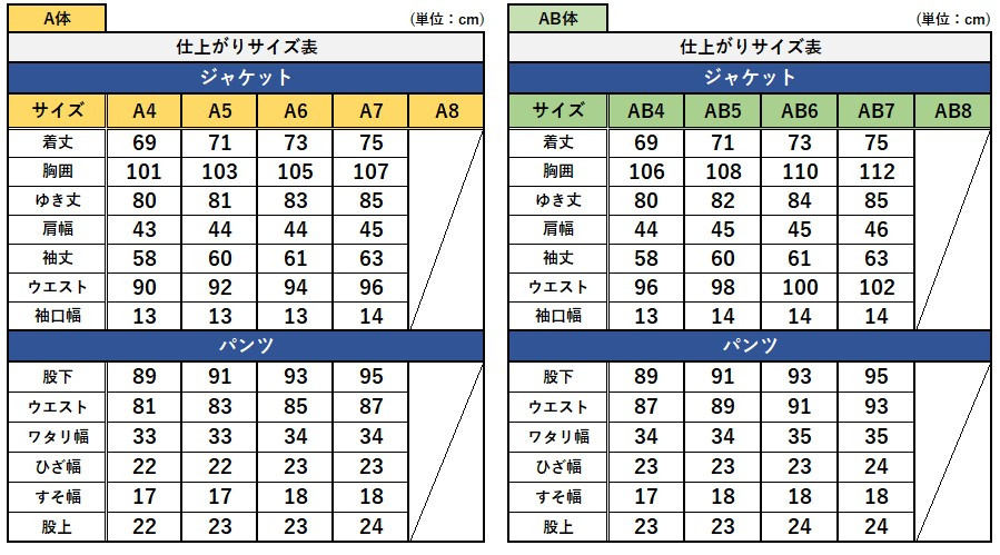 サイズチャート
