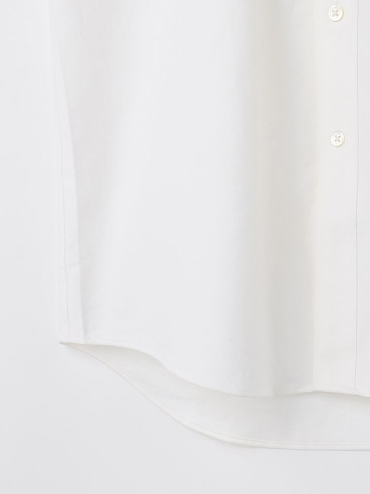  ワンポイント 刺繍 ボタンダウンシャツ カジュアル プレミアム ホワイト