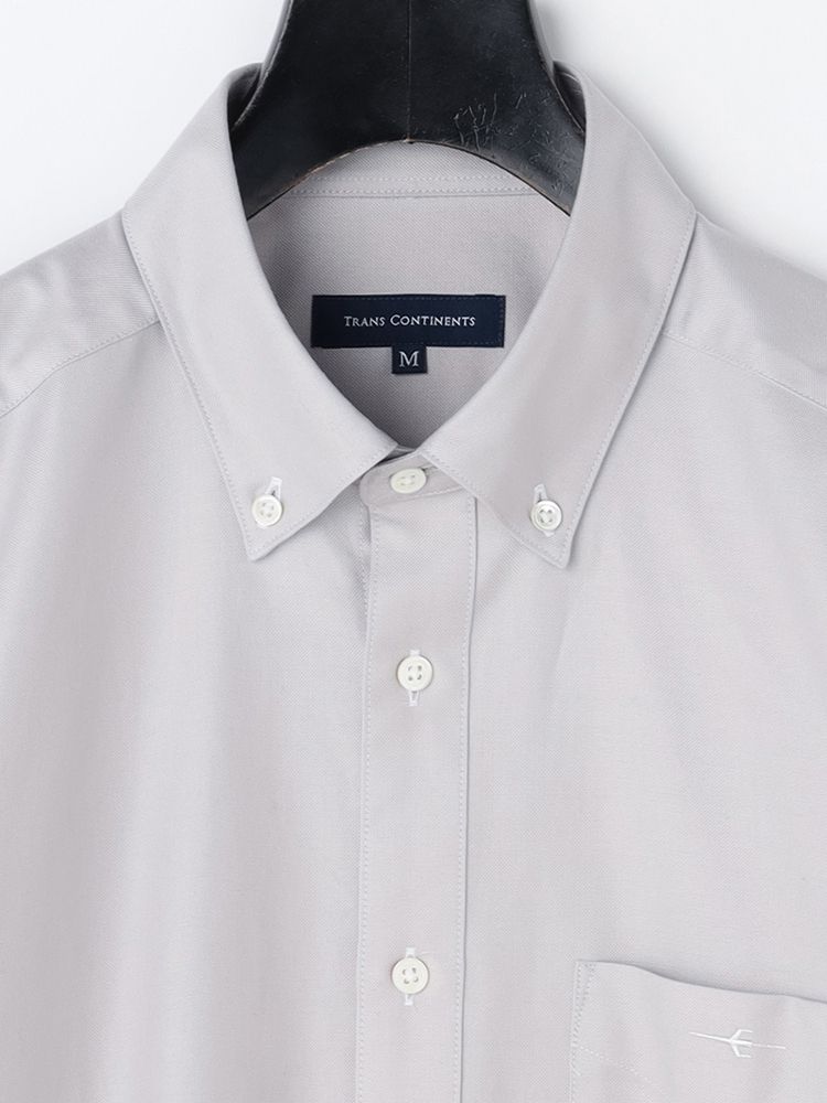  ワンポイント 刺繍 ボタンダウンシャツ カジュアル プレミアム ホワイト