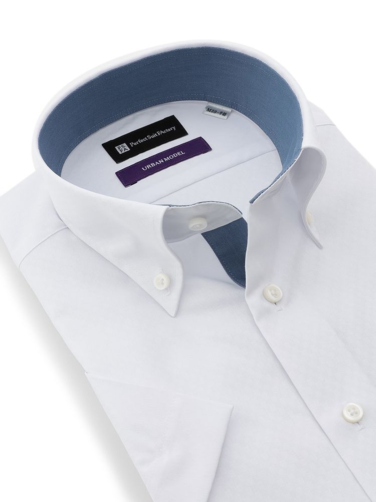 形態安定】半袖ワイシャツ 別布切替 ドビー ホワイト | P.S.FA公式通販