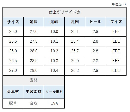 サイズチャート