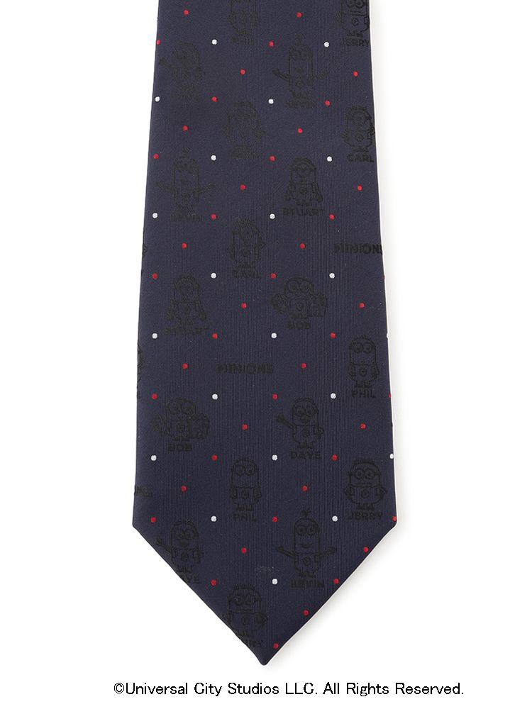 ミニオンネクタイ ドット ネイビー ワイン