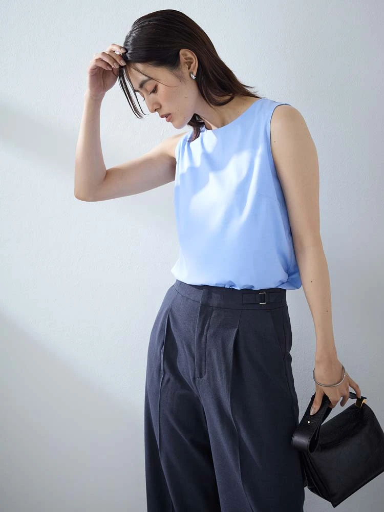  春夏 ストレッチ ブラウス ホワイト 冷感 春夏