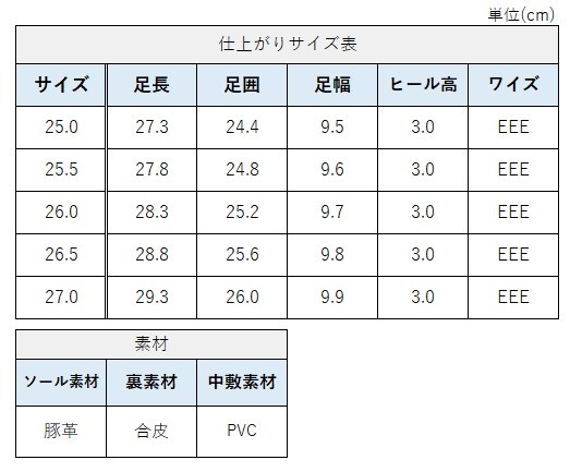 サイズチャート