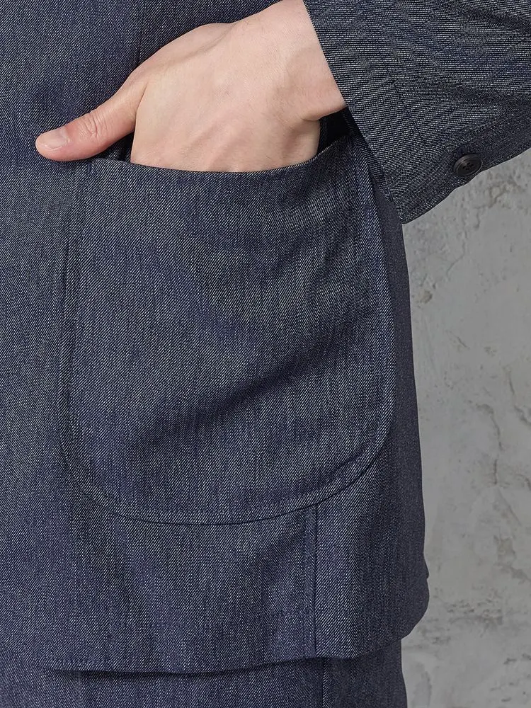  洗える セットアップ セットアップ ストレッチ セットアップ ネイビー