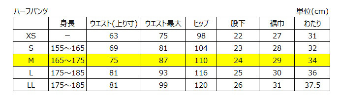 サイズチャート