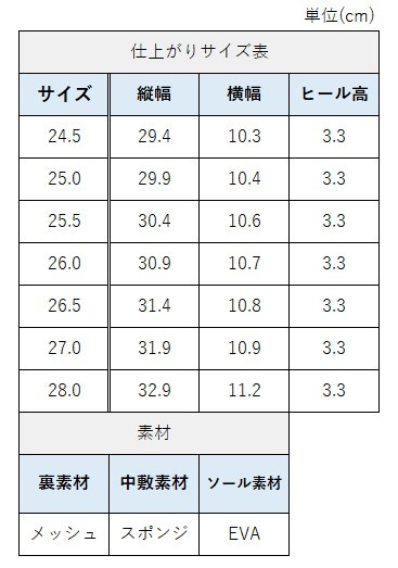 サイズチャート