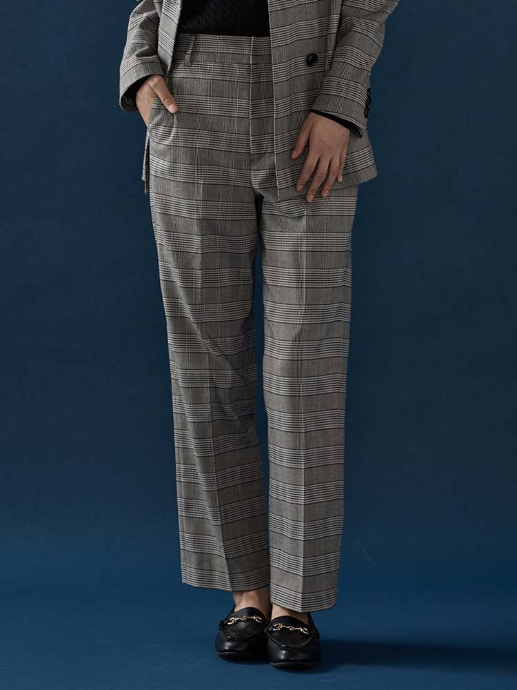 Mywardrobeトラッドチェックパンツグレー/ネイビー