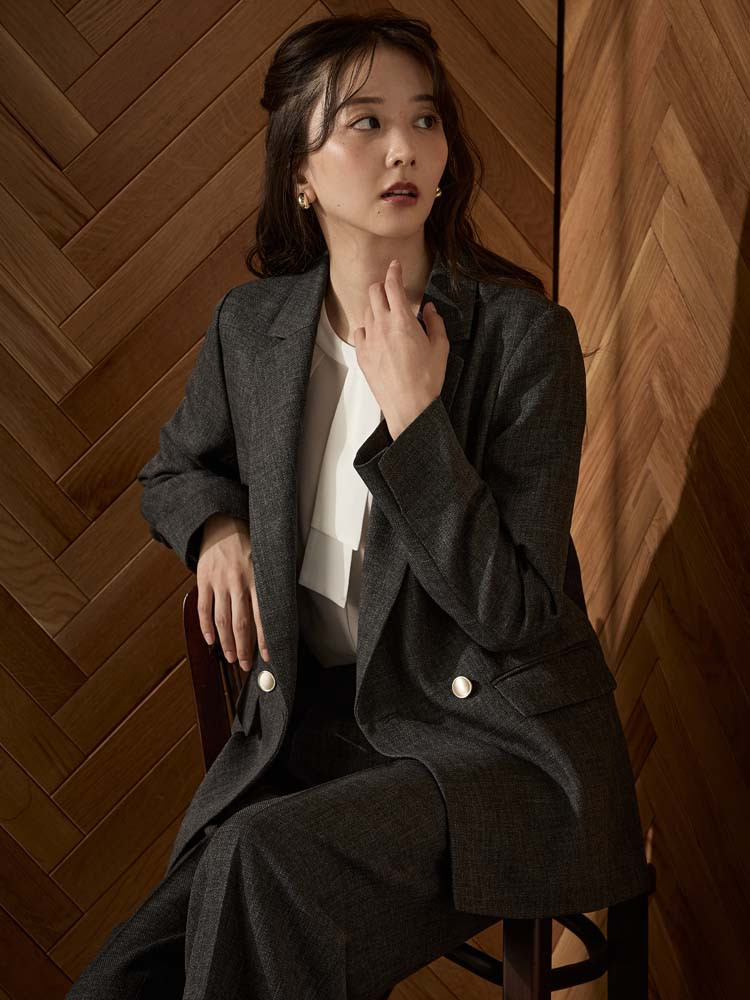 ヴィンテージツィードダブルジャケットミディアムグレー/チャコールグレー