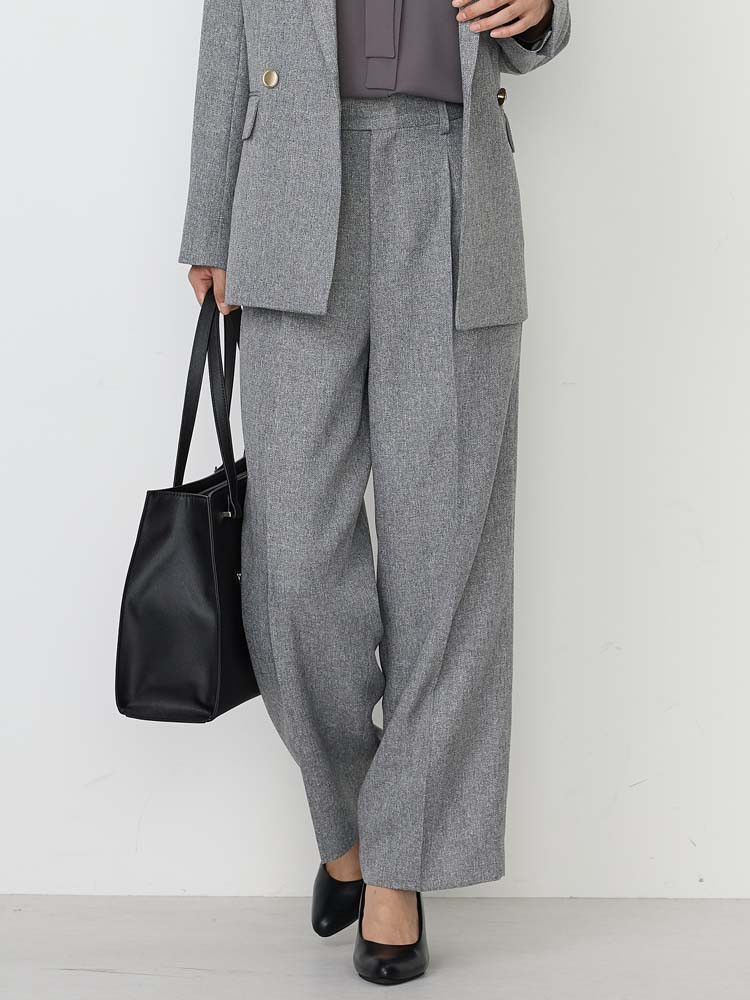 ヴィンテージツィードワイドパンツミディアムグレー/チャコールグレー