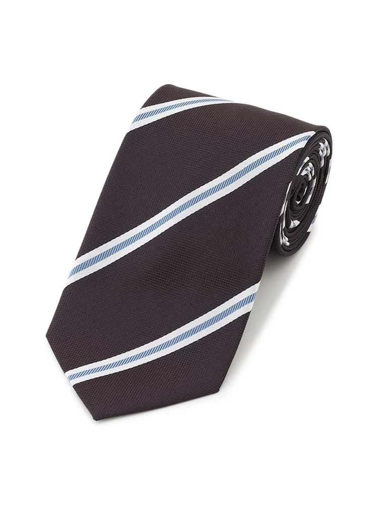 レギュラーネクタイストライプピンク/ブラウン/ネイビー