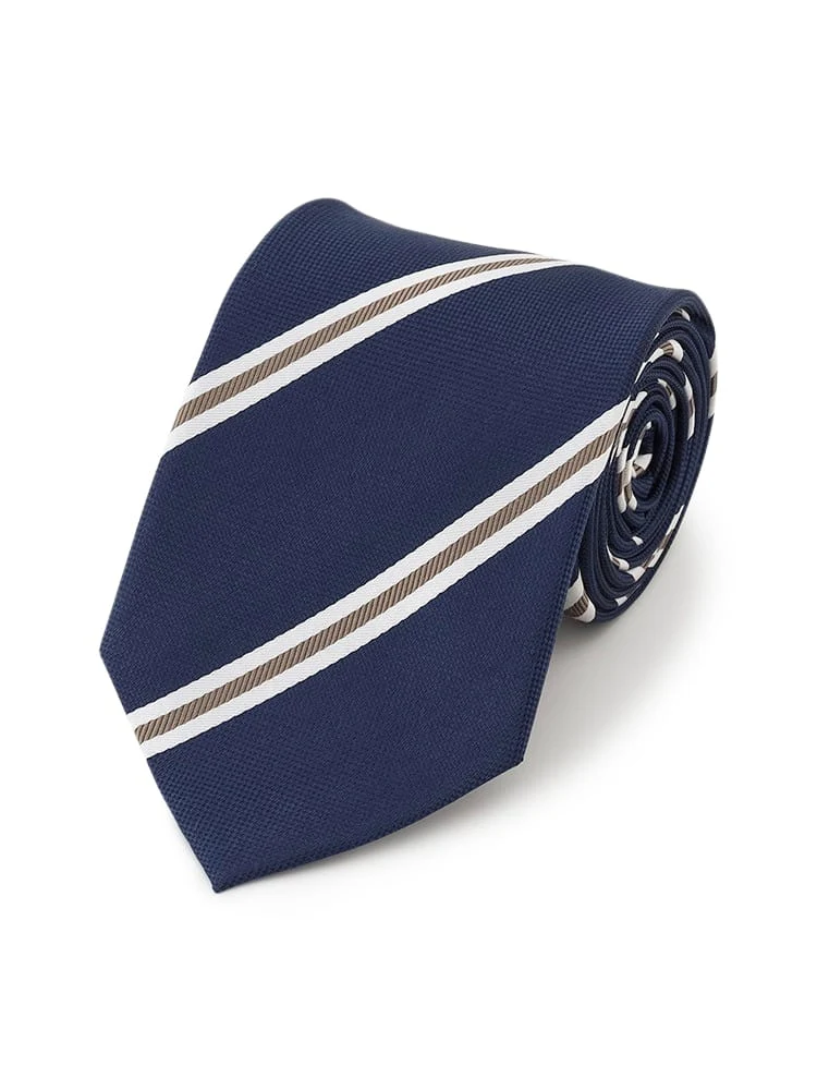 レギュラーネクタイストライプピンク/ブラウン/ネイビー