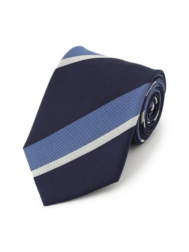 レギュラーネクタイストライプワイン/ブラウン/ネイビー