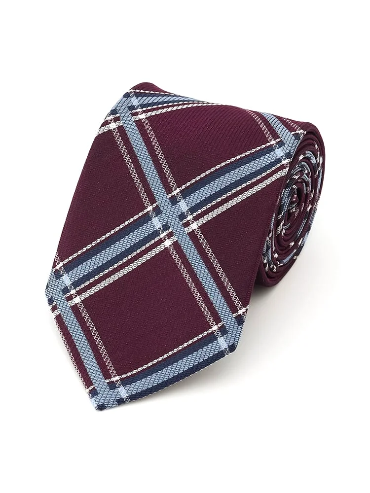 レギュラーネクタイチェック柄ワイン/ブラウン/ネイビー