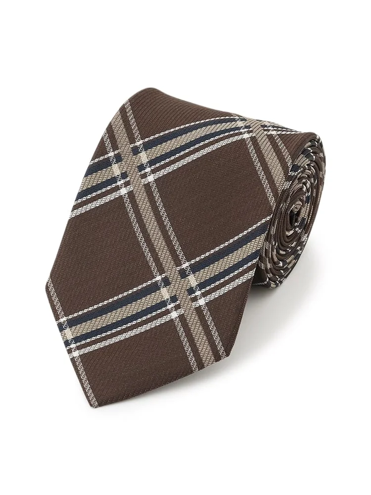 レギュラーネクタイチェック柄ワイン/ブラウン/ネイビー