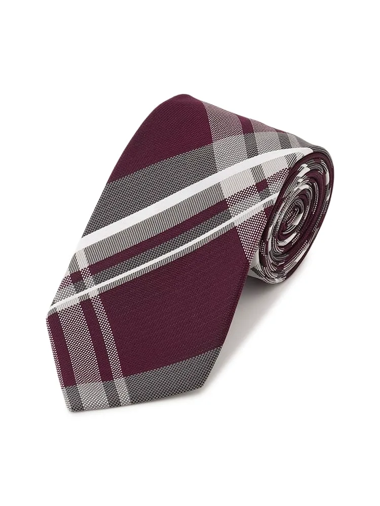 レギュラーネクタイチェック柄ワイン/グリーン/ネイビー