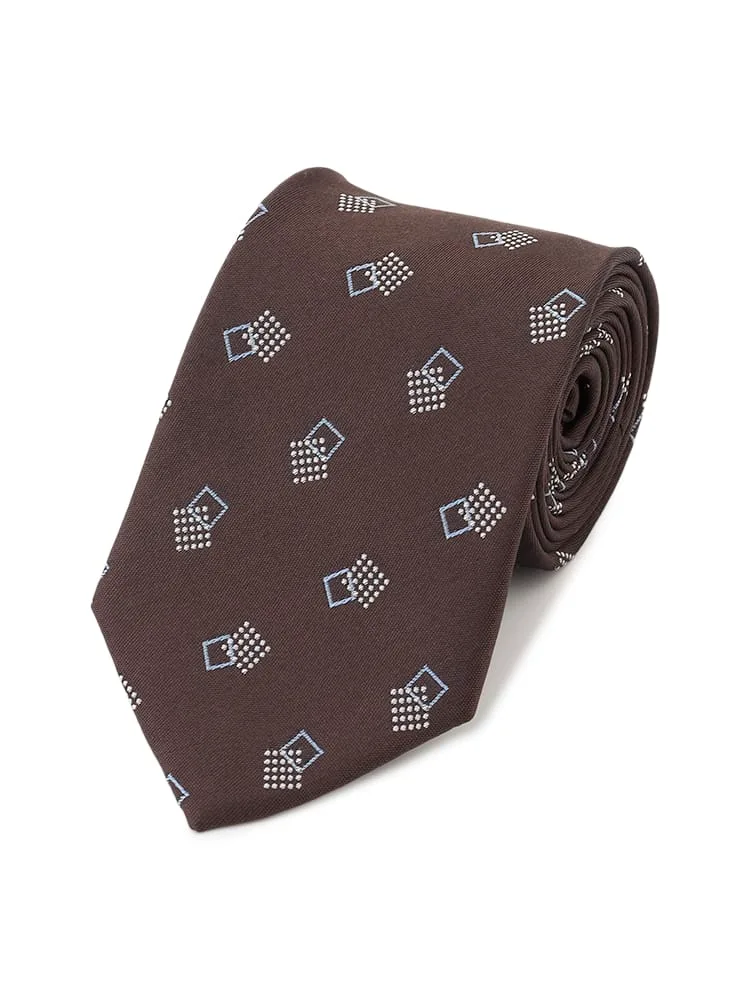 レギュラーネクタイ小紋柄ワイン/ブラウン/グリーン/ネイビー