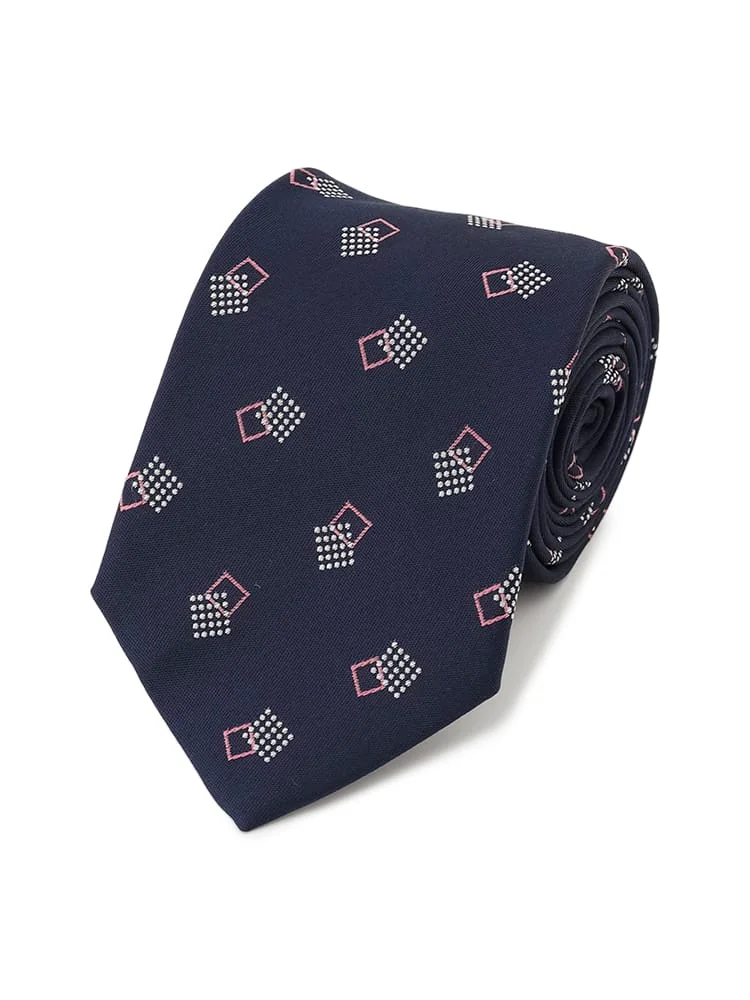 レギュラーネクタイ小紋柄ワイン/ブラウン/グリーン/ネイビー