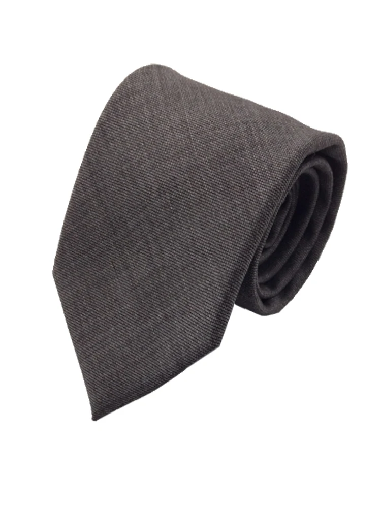 スーツ生地ネクタイ【REDA社/WOOL100％】無地グレー/ワイン/ブラウン/グリーン/ネイビー