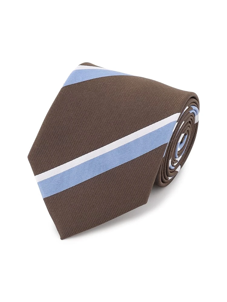 レギュラーネクタイストライプワイン/ネイビー/ブラウン