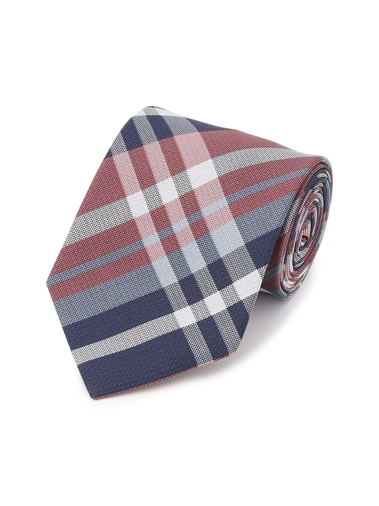 レギュラーネクタイチェックブラウン/ネイビー