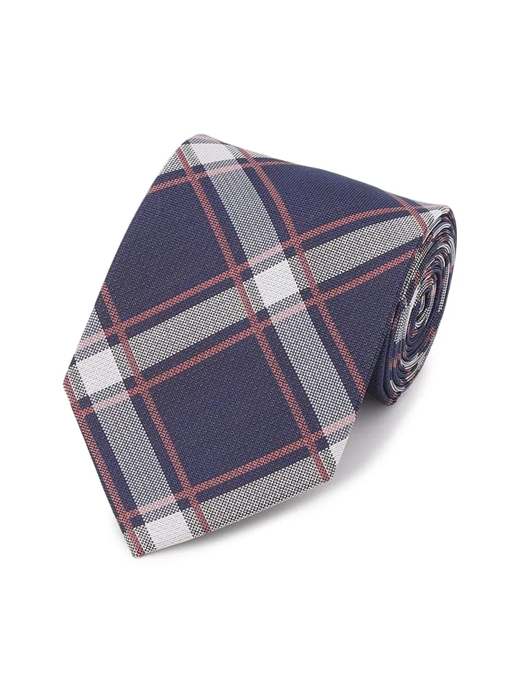 レギュラーネクタイチェックワイン/ブラウン/ネイビー