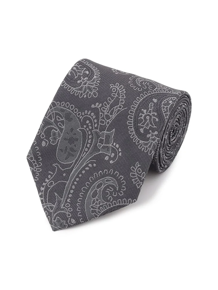 レギュラーネクタイペイズリーグレー/ワイン/ネイビー