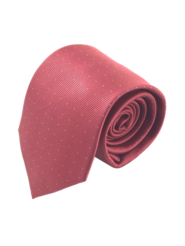 ピンドットネクタイピンク/ブラウン/ブルー