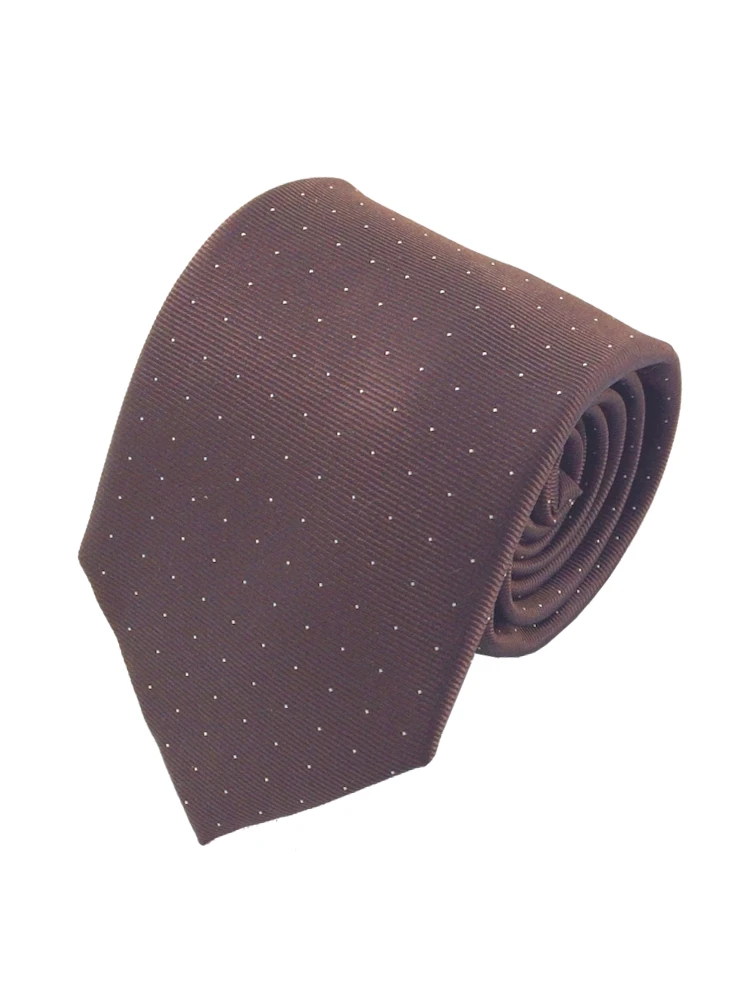 ピンドットネクタイピンク/ブラウン/ブルー