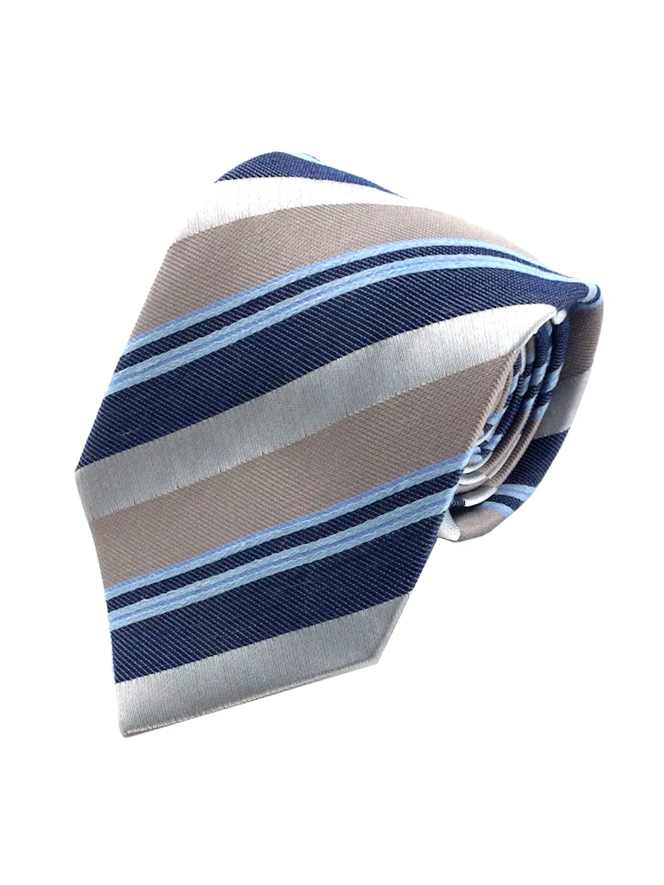 コットンミックスタイストライプグレー/ネイビー