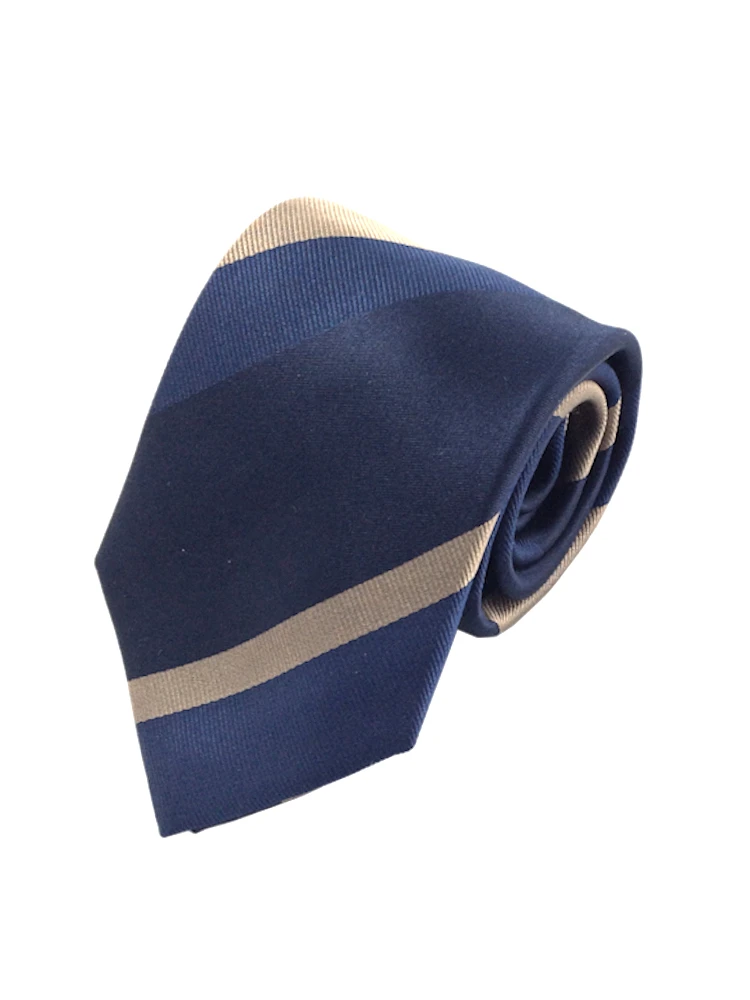 TRANSCONTINENTS日本製ネクタイシルク100％ストライプグレー/ブラウン/ネイビー