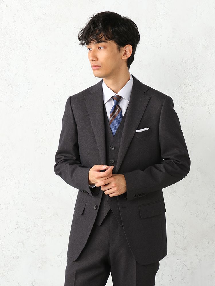 日本に パーフェクトスーツファクトリー スーツ 3ピース グレーY5 M 