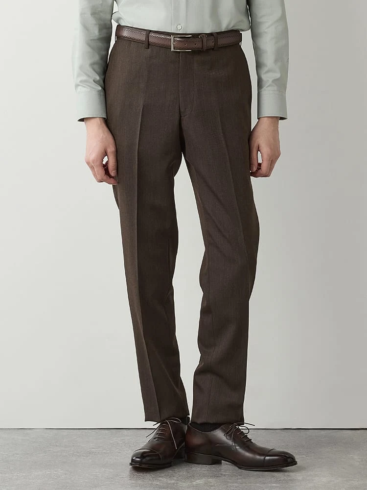 キャバリーツイルノータックスラックスグレー/ブラウン/グリーン