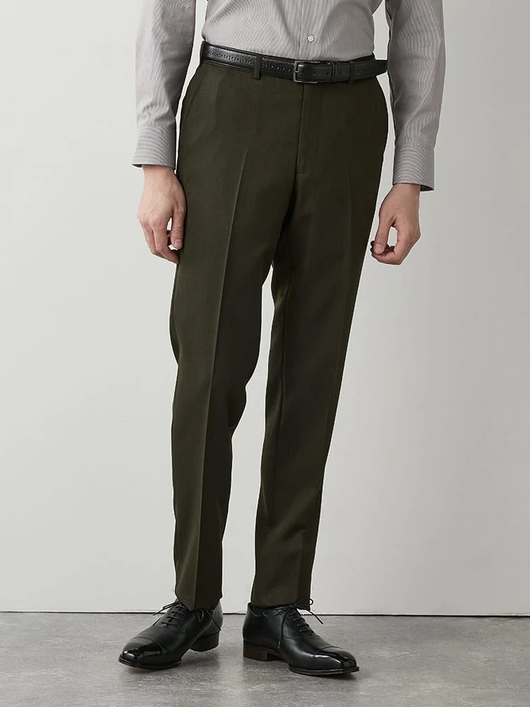 キャバリーツイルノータックスラックスグレー/ブラウン/グリーン