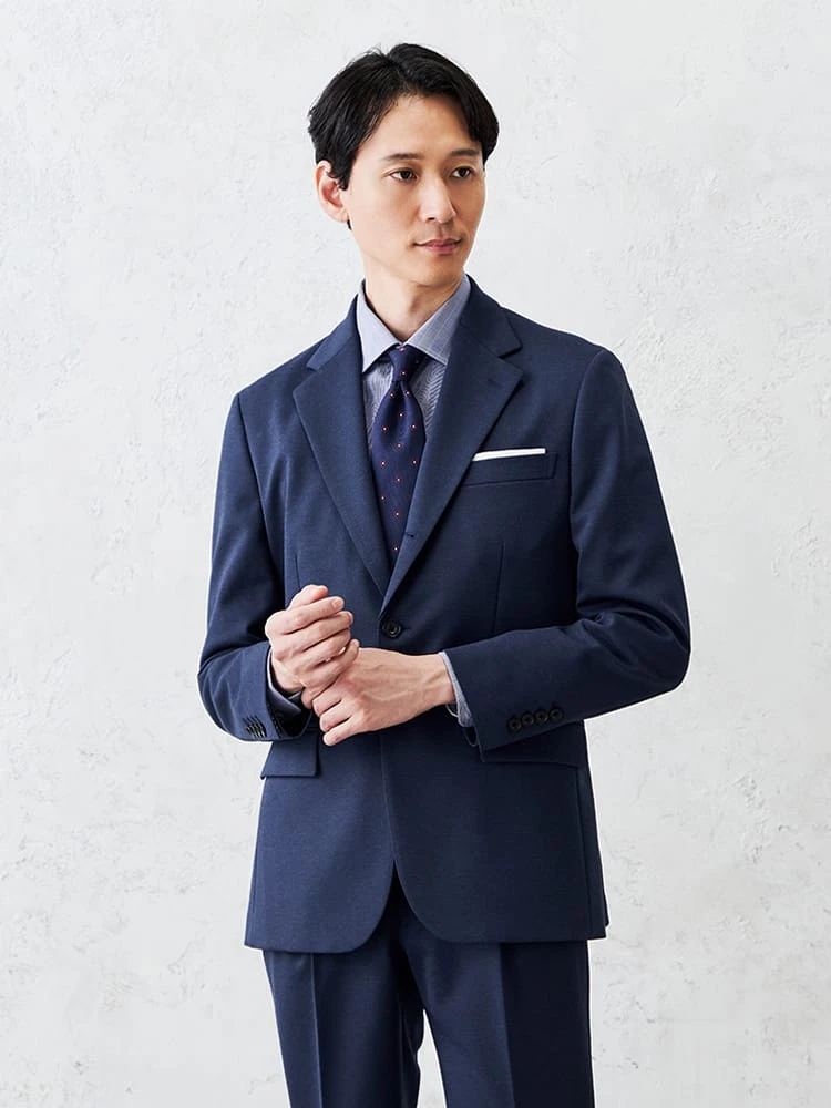 TRANSCONTINENTSデレガントジャージジャケットブラック/ネイビー