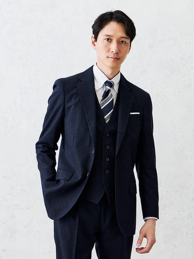 シルクネップホームスパンジャケットグレー/ブラウン/ネイビー