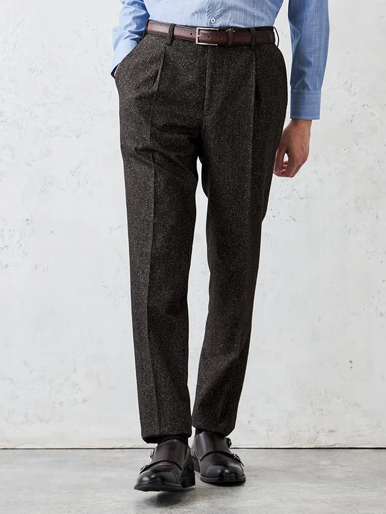 シルクネップホームスパンパンツグレー/ブラウン/ネイビー