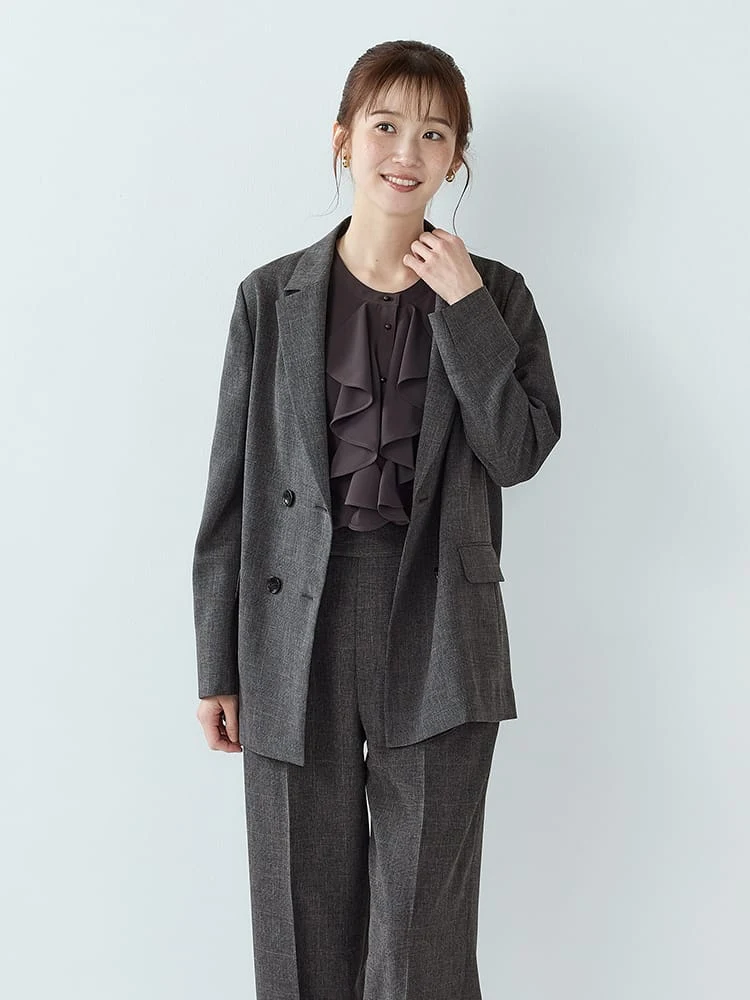 Mywardrobeシャドーピンスラブスーツダブルジャケット